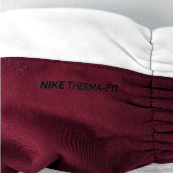 Hurley Nike Thermal Sweatshirt Fleece Lined Cropped Half Zip Maroon White NEW - Picture 10 of 12